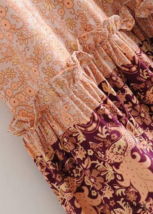Boho Skirts in Pink Melon Pink Peacock For Women